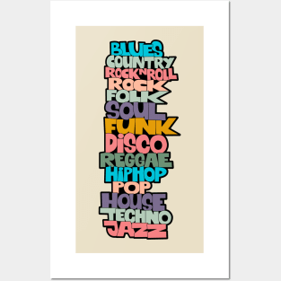 Soul, Funk, Disco, House and other Music Styles.  - Super stylish funky Design! Posters and Art